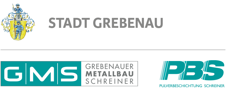 Wir im Gründchen Logos: Stadt Grebenau, GMS & PBS Schreiner